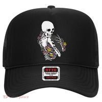 Skeleton Hugging Cat Flowers Skeleton Black Cat Hat thumb 0
