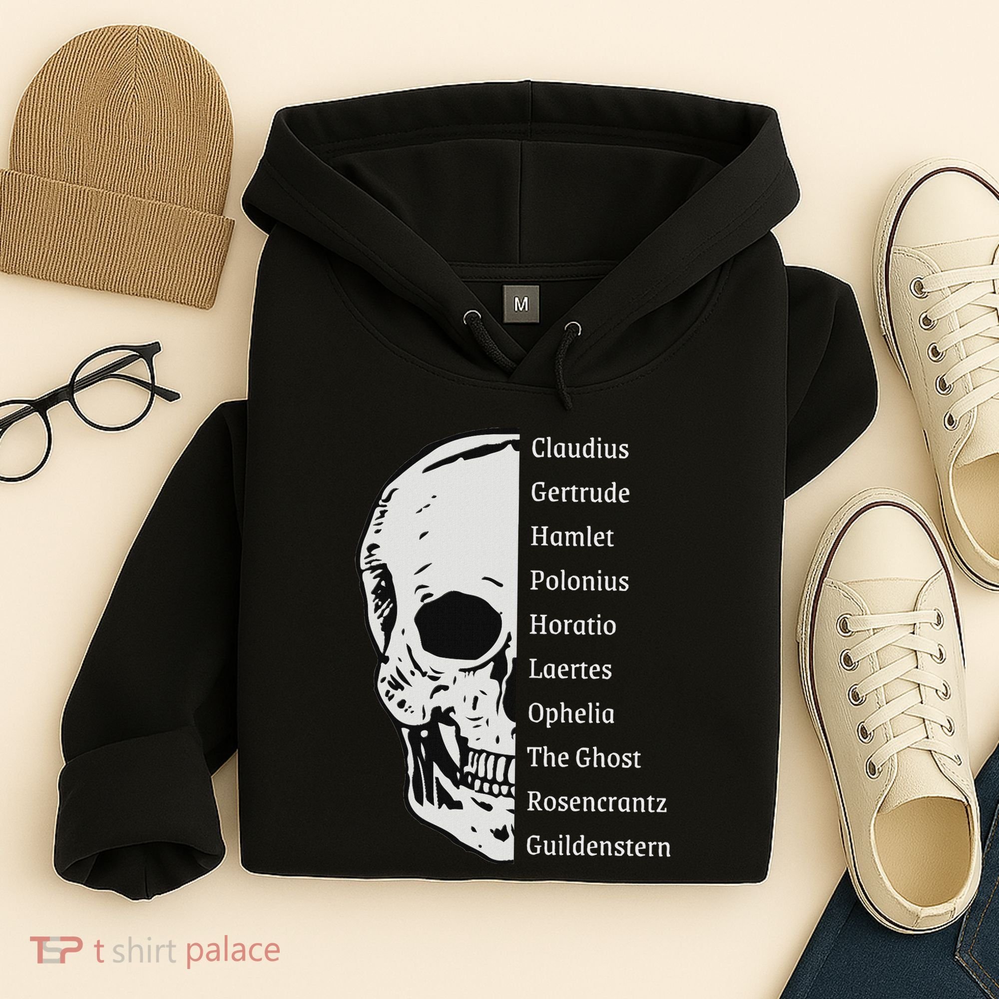 ShakespeareS Hamlet Cast & Skull Hoodie