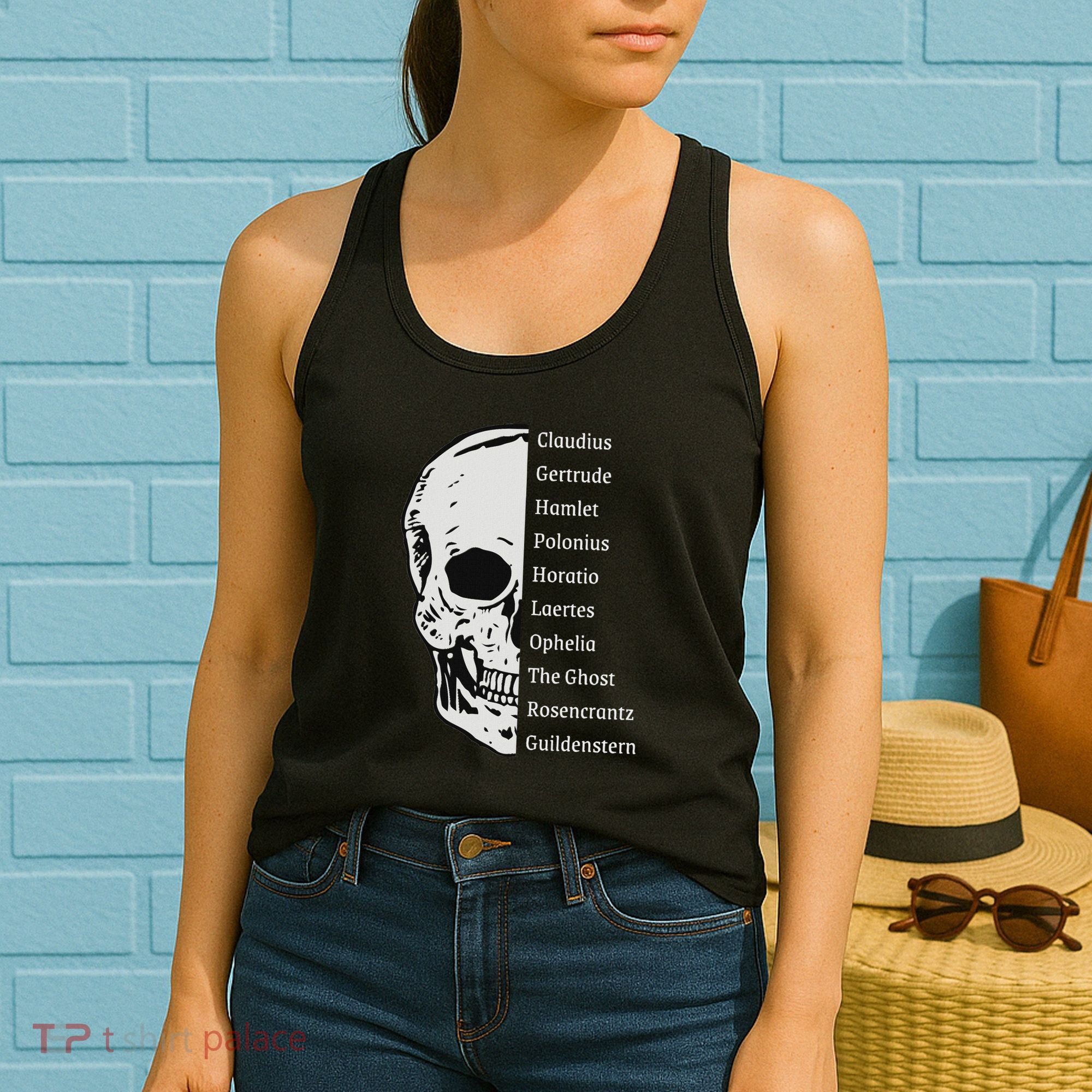 ShakespeareS Hamlet Cast & Skull Women's Tank Top