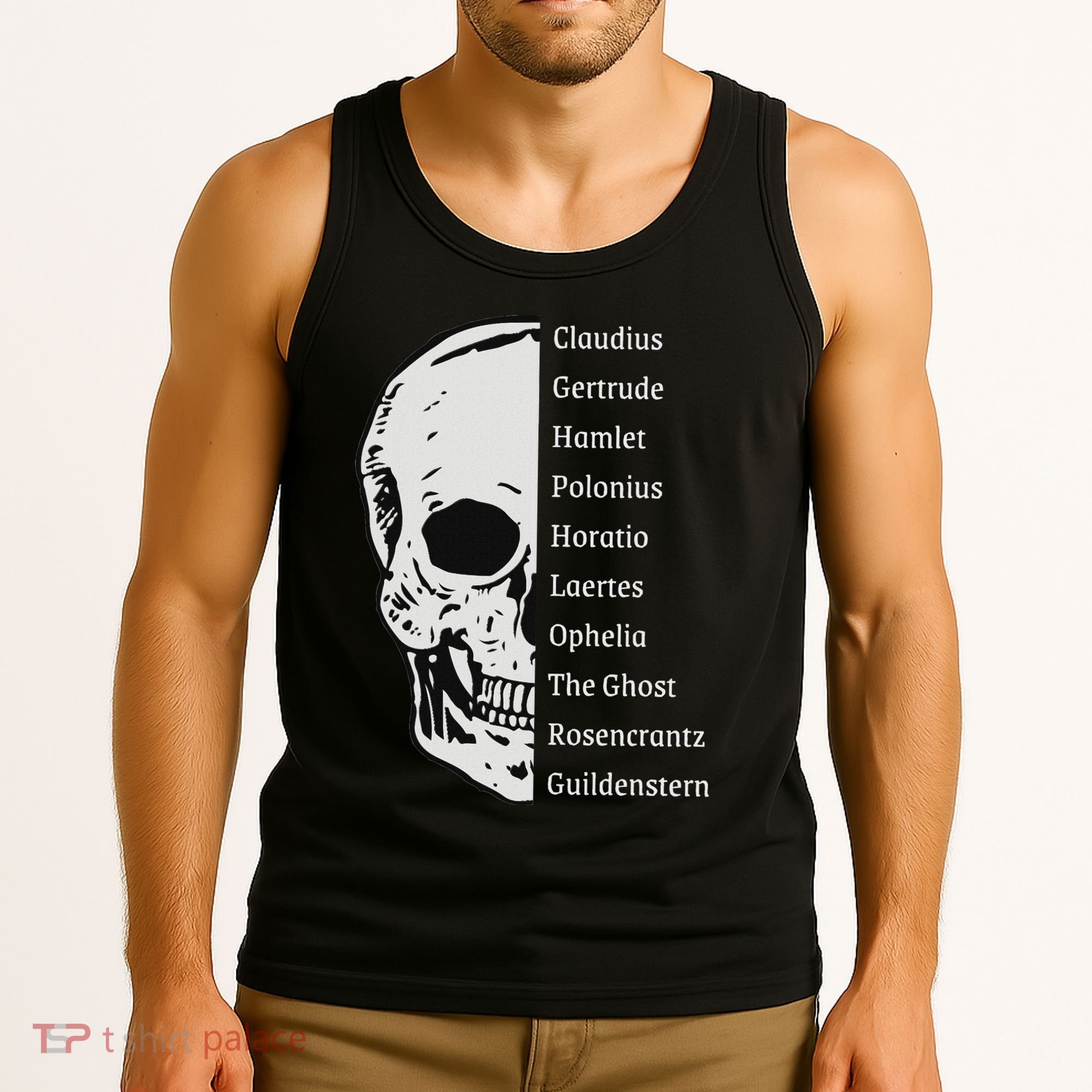 ShakespeareS Hamlet Cast & Skull Tank Top