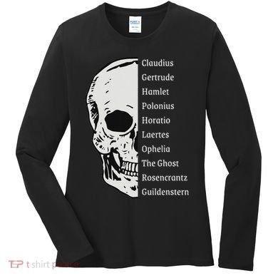 ShakespeareS Hamlet Cast & Skull Women's Long Sleeve Shirt