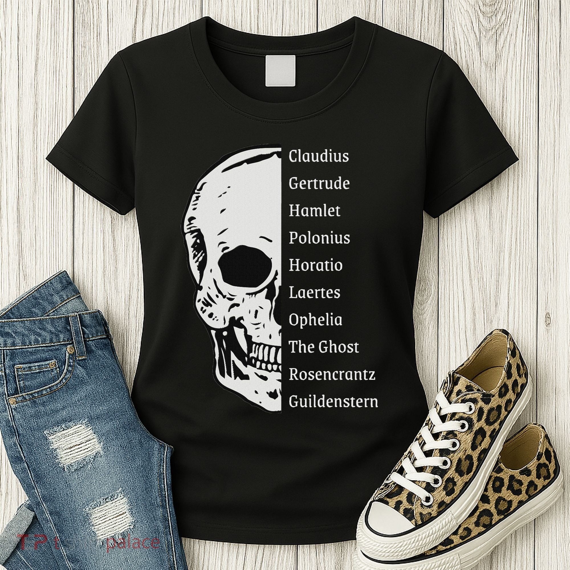 ShakespeareS Hamlet Cast & Skull Women's T-Shirt