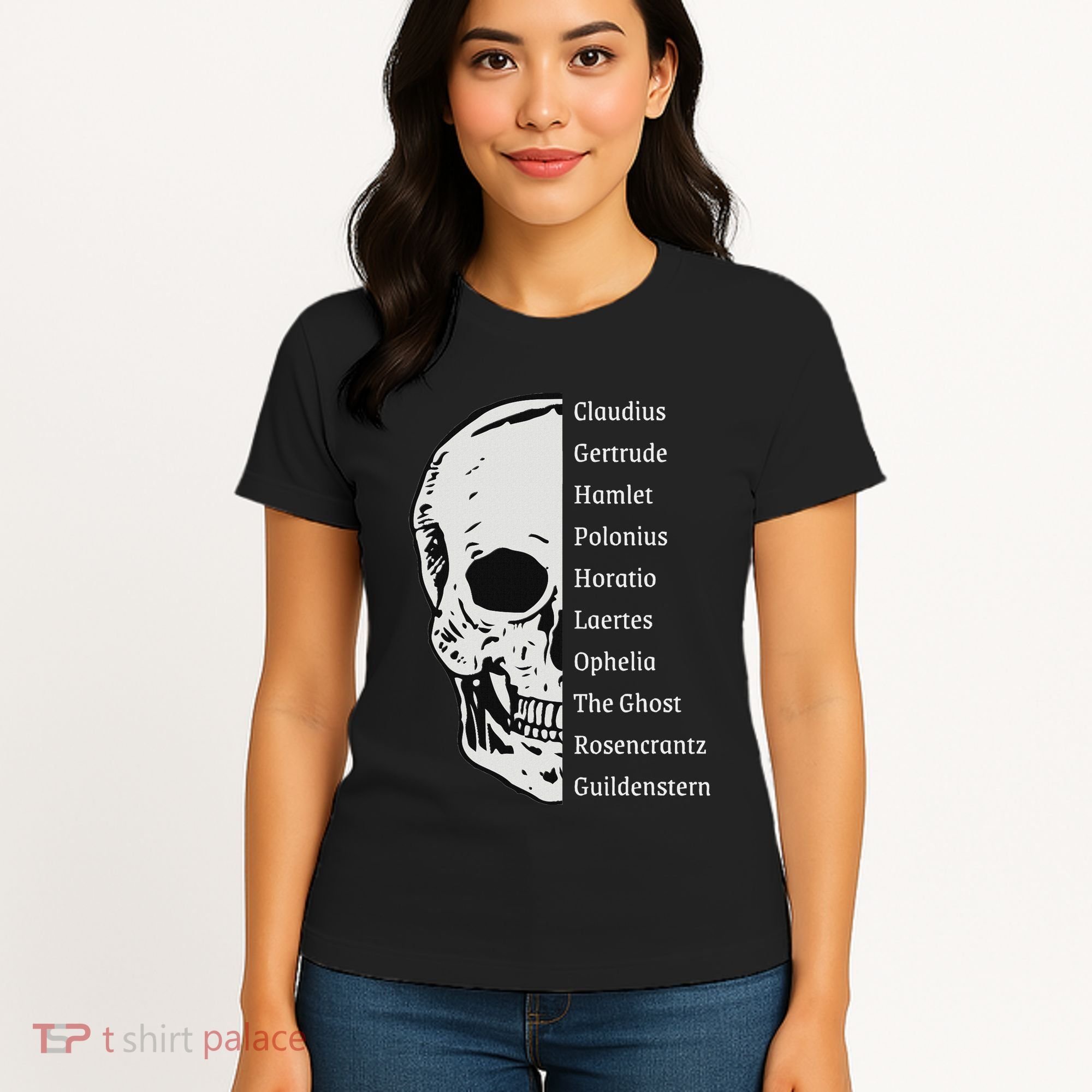 ShakespeareS Hamlet Cast & Skull Women's T-Shirt