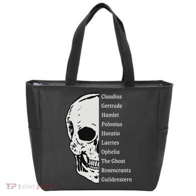 ShakespeareS Hamlet Cast & Skull Tote Bag