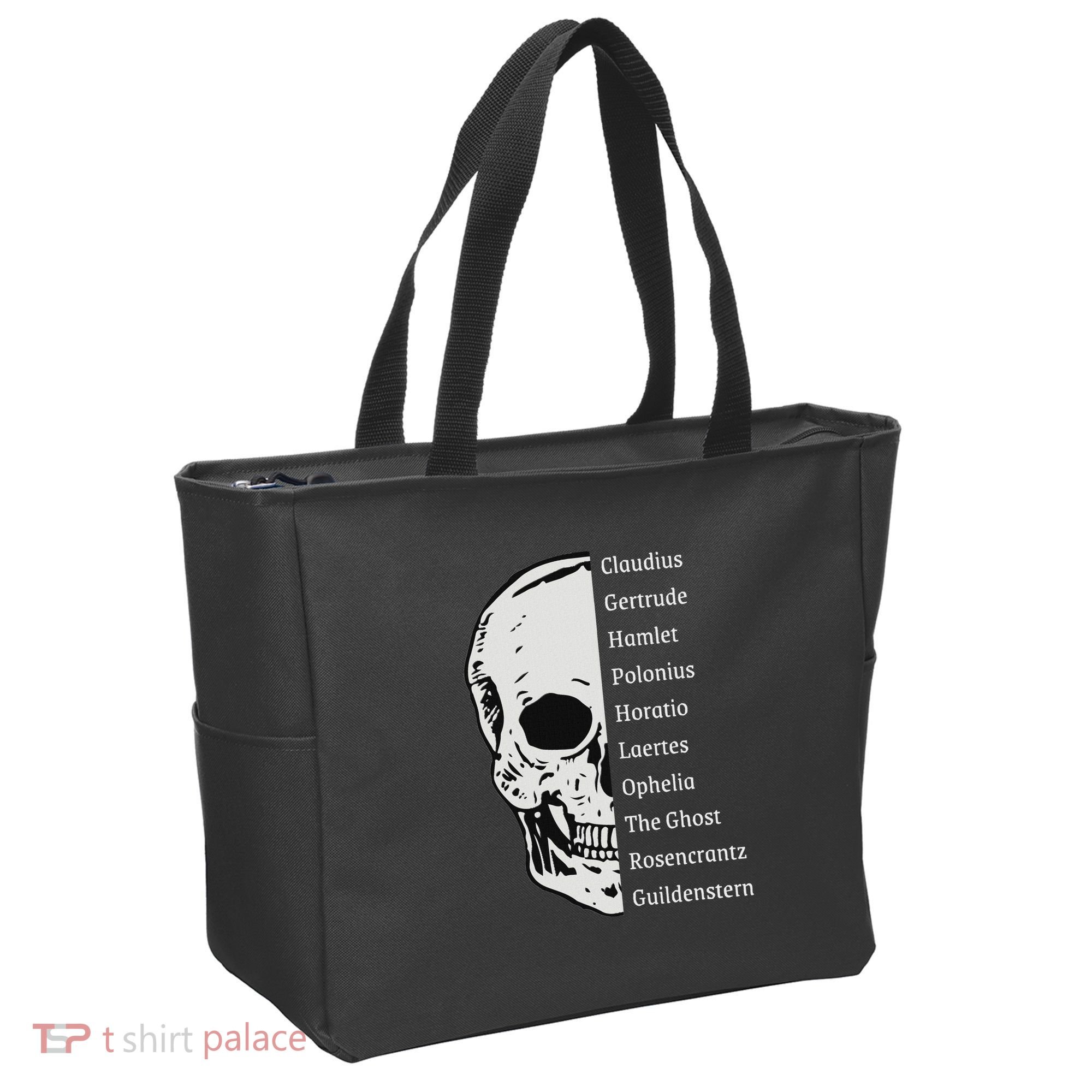 ShakespeareS Hamlet Cast & Skull Tote Bag