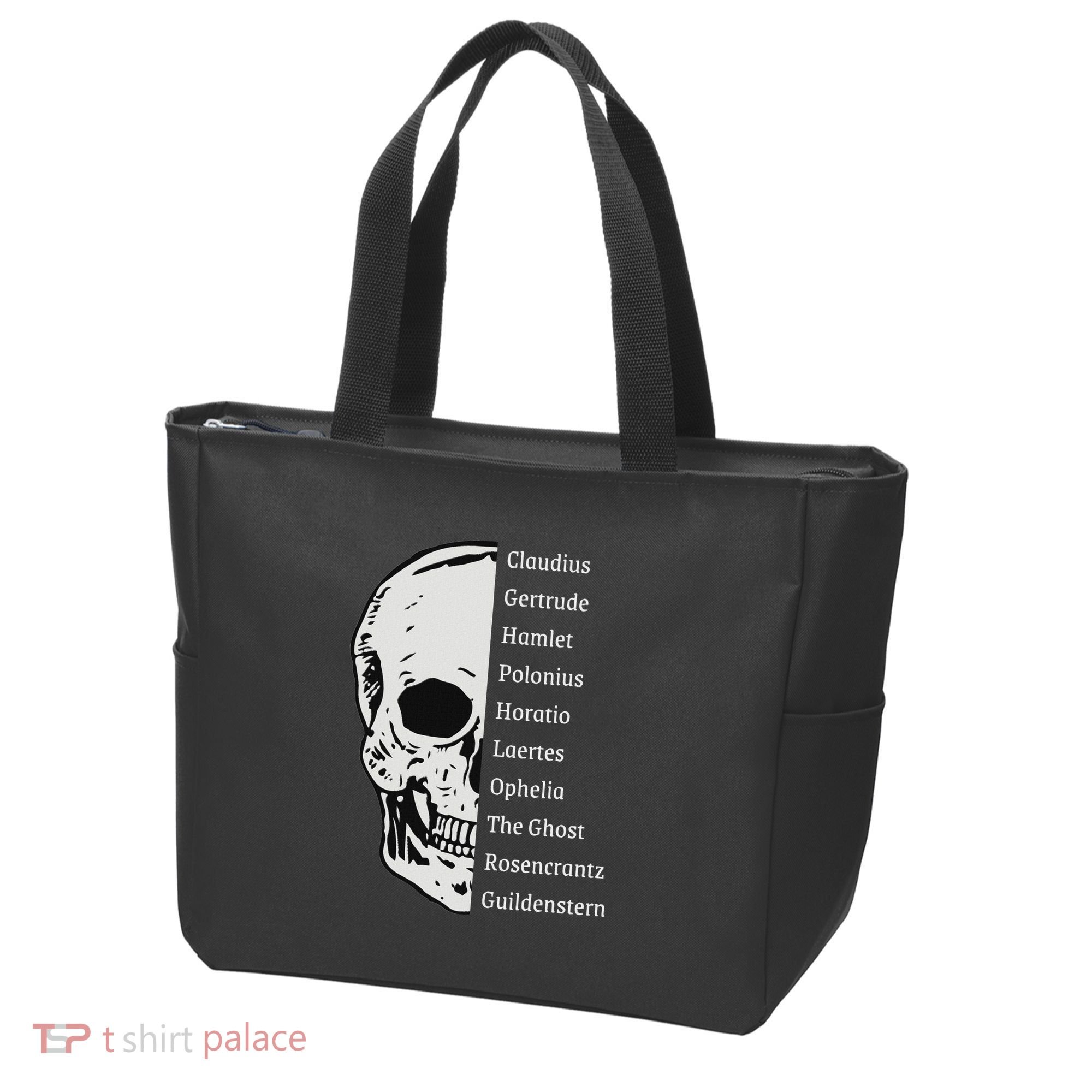 ShakespeareS Hamlet Cast & Skull Tote Bag