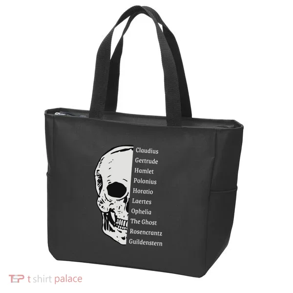ShakespeareS Hamlet Cast & Skull Tote Bag