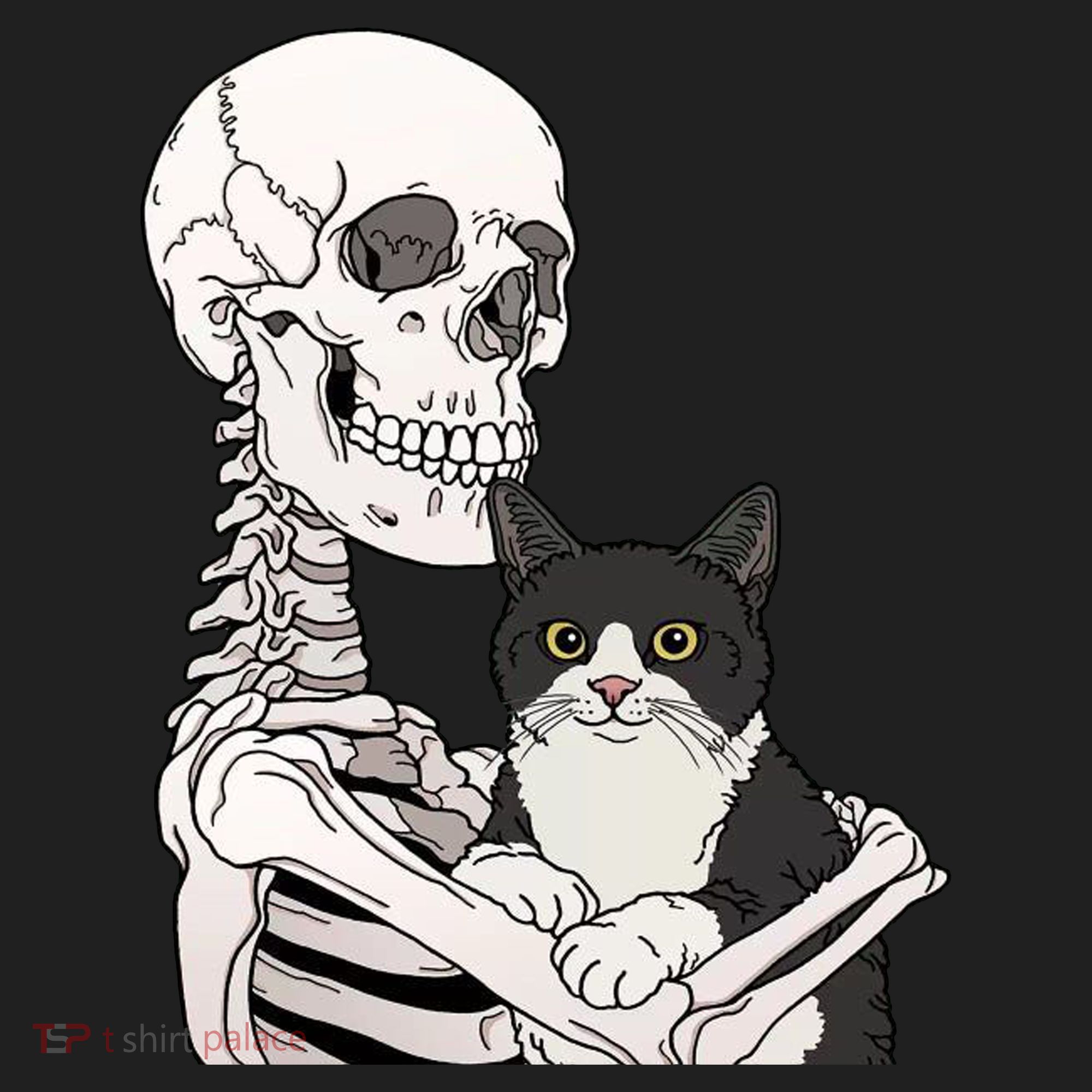 Skeleton Holding Cat Women's Sweatshirt