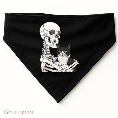 Skeleton Holding Cat USA-Made Doggie Bandana