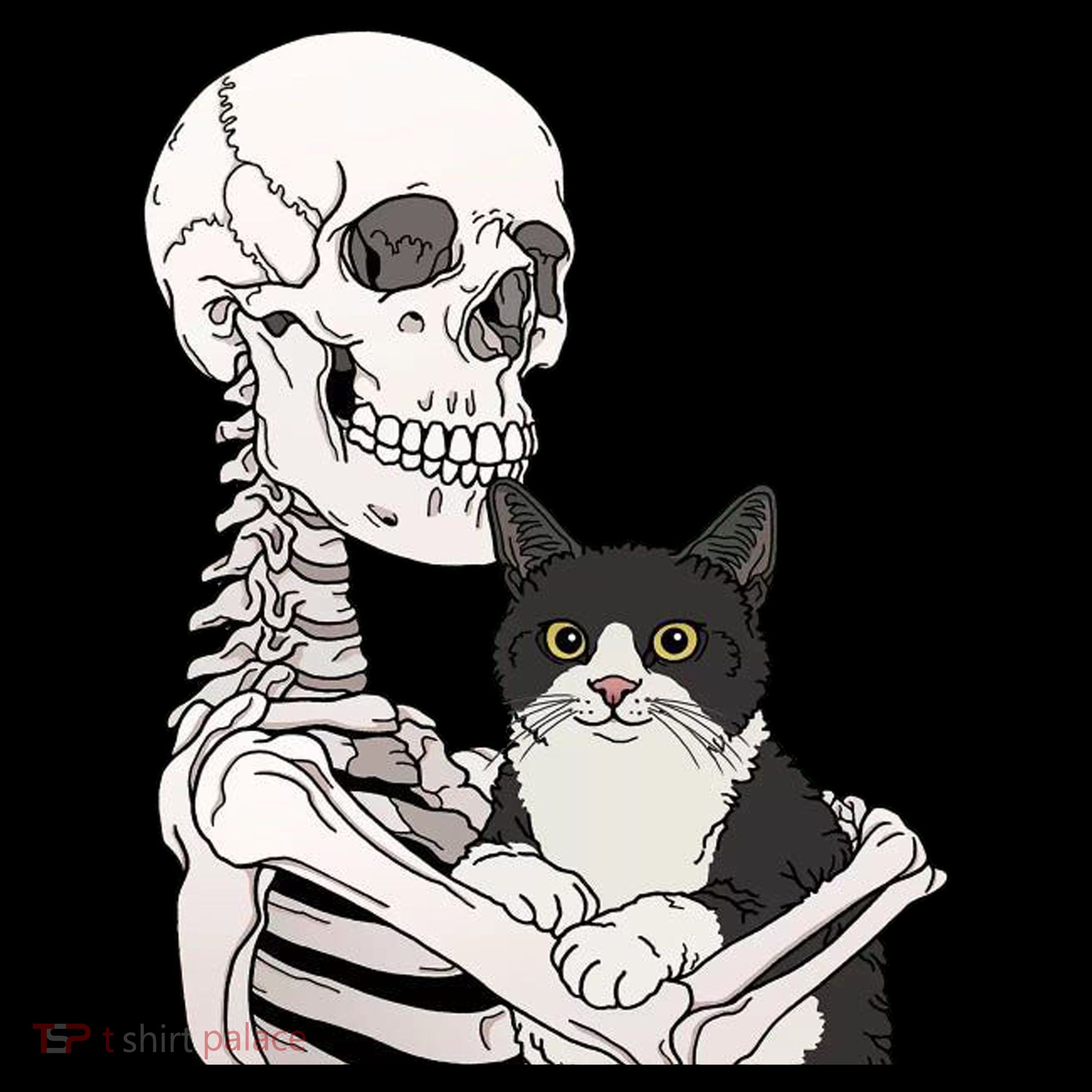 Skeleton Holding Cat USA-Made Doggie Bandana