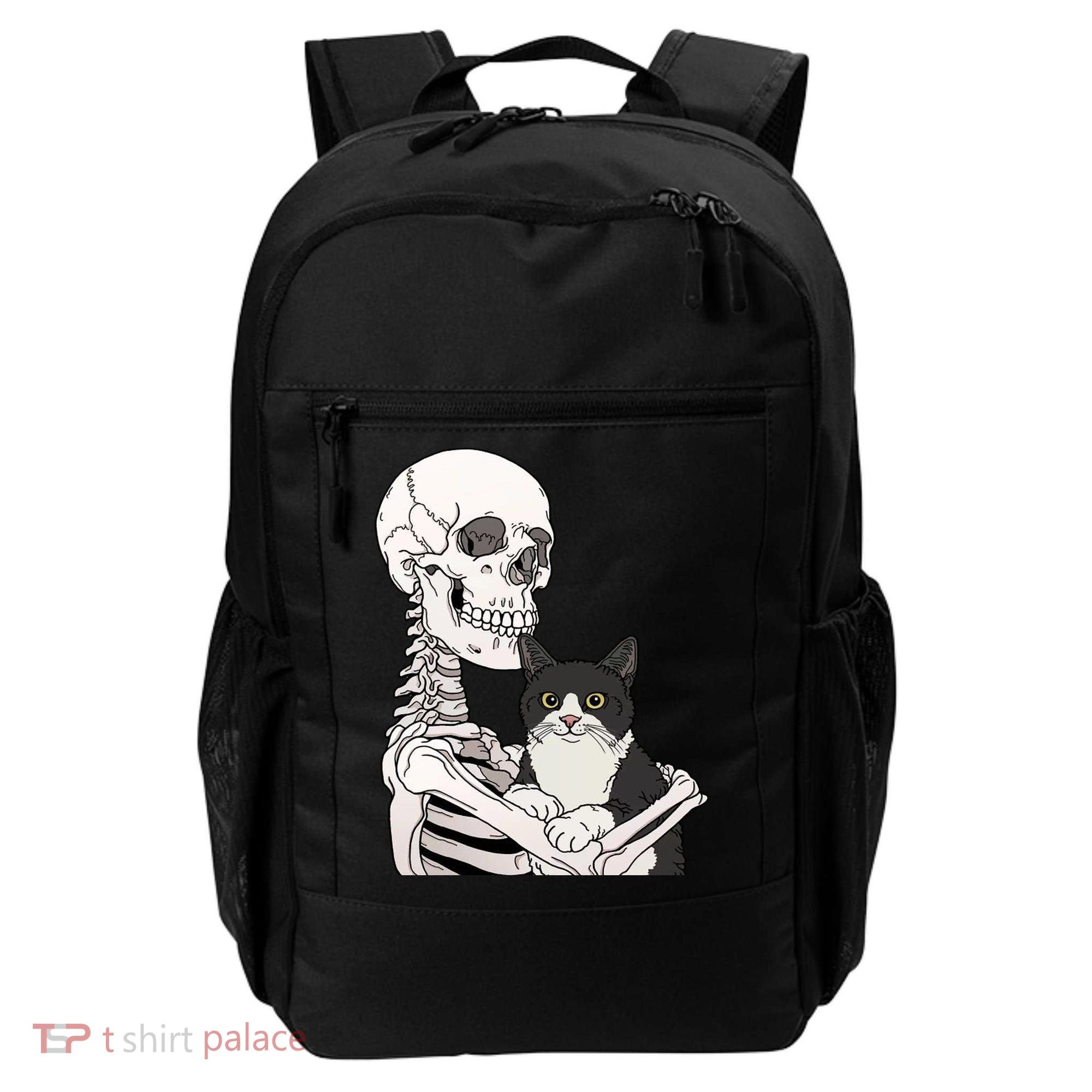 Skeleton Holding Cat Backpack