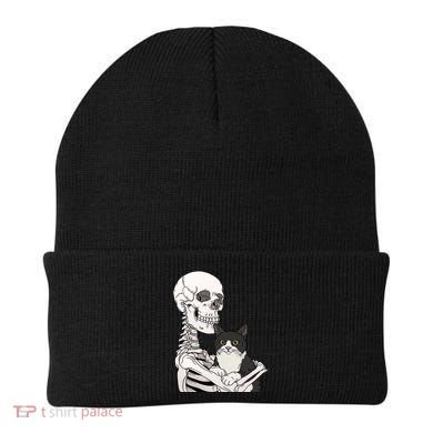 Skeleton Holding Cat Beanie