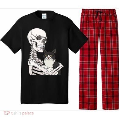 Skeleton Holding Cat Pajama Set