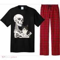 Skeleton Holding Cat Pajama Set thumb 0