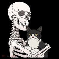 Skeleton Holding Cat Tank Top thumb 6