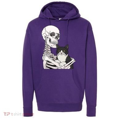 Skeleton Holding Cat Hoodie