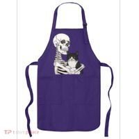 Skeleton Holding Cat Apron thumb 0