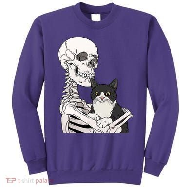 Skeleton Holding Cat Sweatshirt