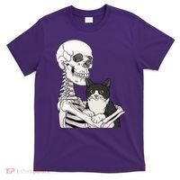 Skeleton Holding Cat T-Shirt thumb 0