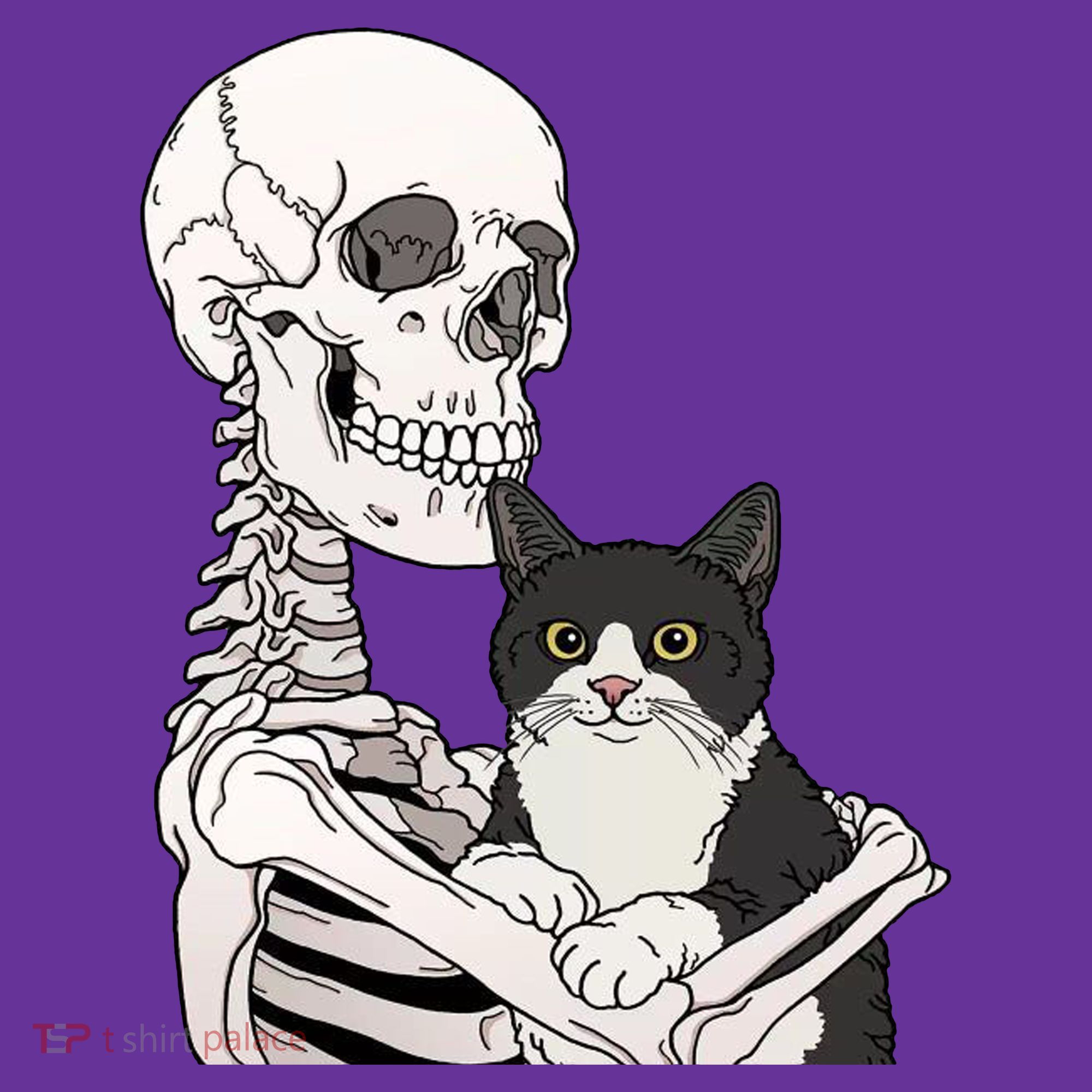 Skeleton Holding Cat Mousepad