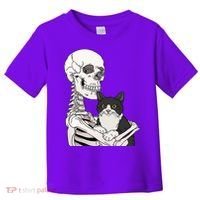 Skeleton Holding Cat Toddler T-Shirt thumb 0