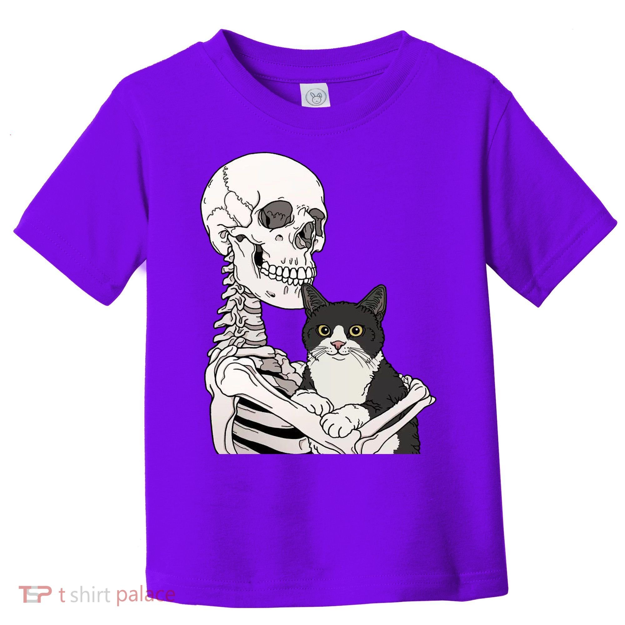 Skeleton Holding Cat Toddler T-Shirt