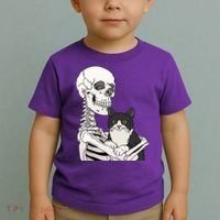 Skeleton Holding Cat Toddler T-Shirt thumb 2