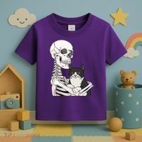 Skeleton Holding Cat Toddler T-Shirt thumb 3