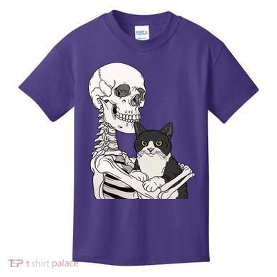 Skeleton Holding Cat Kids T-Shirt