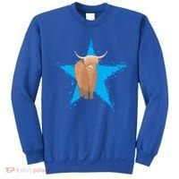 Scottish Highland Cow Star Cow Love Scottish Highland Cows Gift Sweatshirt thumb 0