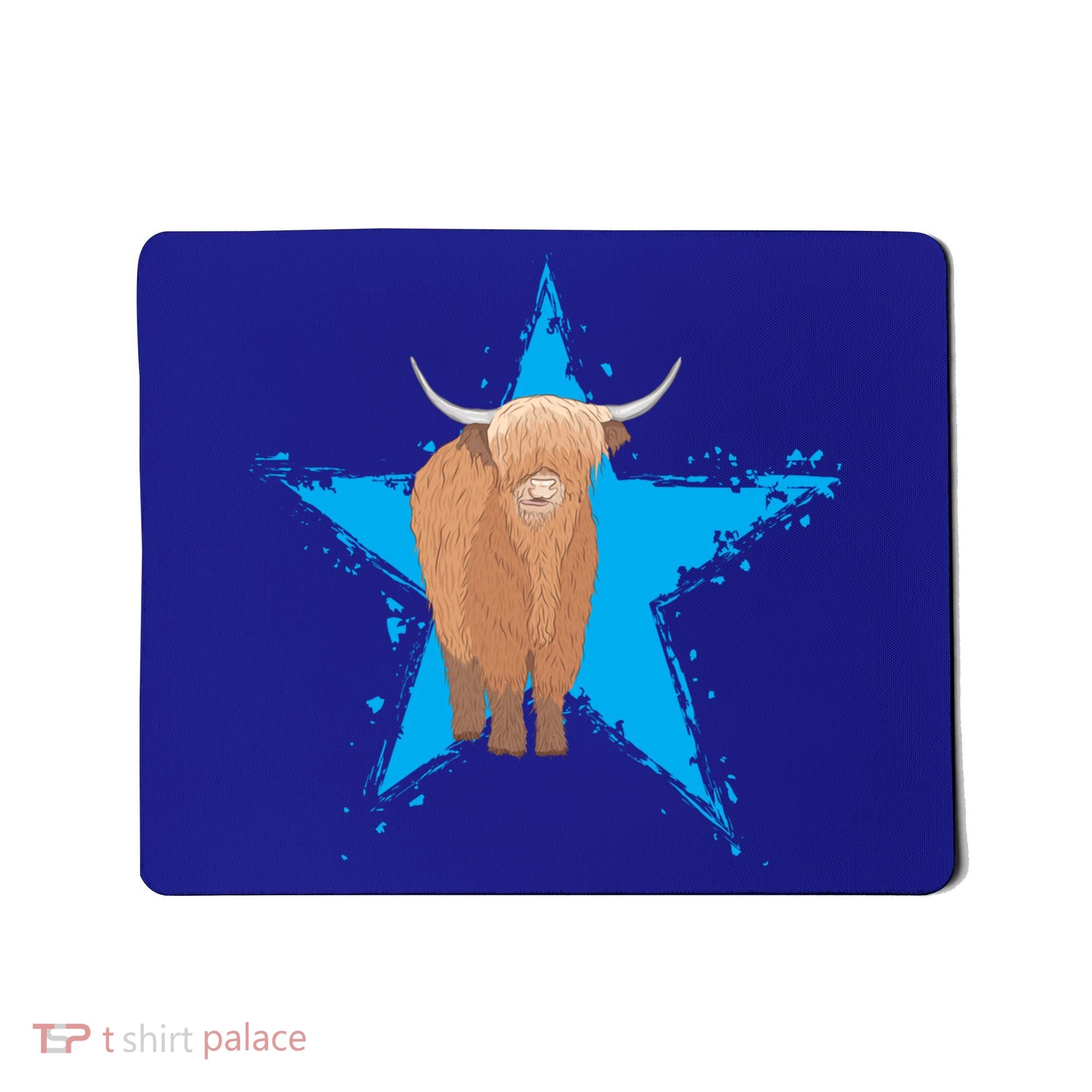 Scottish Highland Cow Star Cow Love Scottish Highland Cows Gift Mousepad