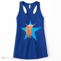 Scottish Highland Cow Star Cow Love Scottish Highland Cows Gift Women's Tank Top thumb 0