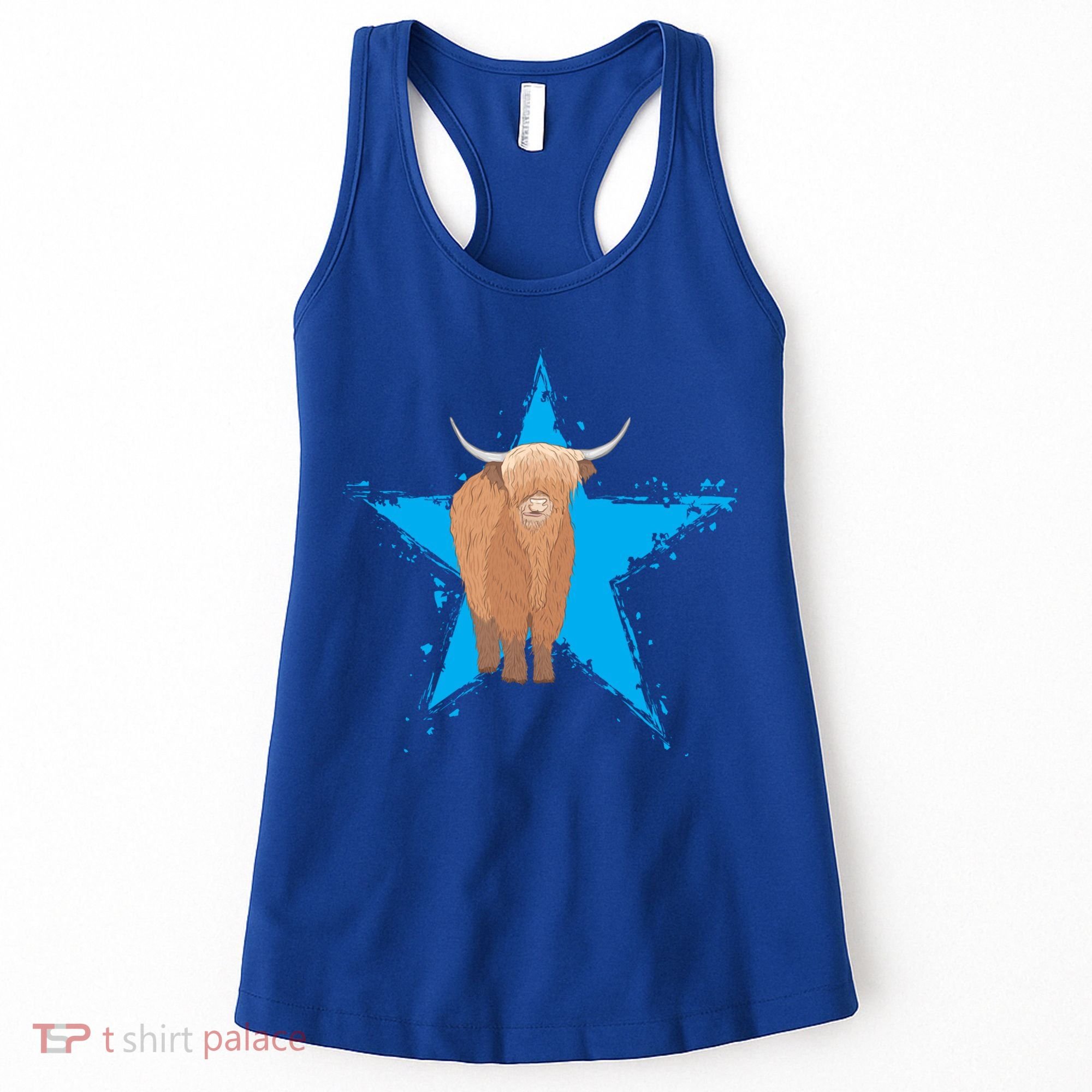 Scottish Highland Cow Star Cow Love Scottish Highland Cows Gift Women's Tank Top