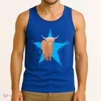 Scottish Highland Cow Star Cow Love Scottish Highland Cows Gift Tank Top thumb 3