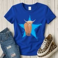 Scottish Highland Cow Star Cow Love Scottish Highland Cows Gift Women's T-Shirt thumb 3