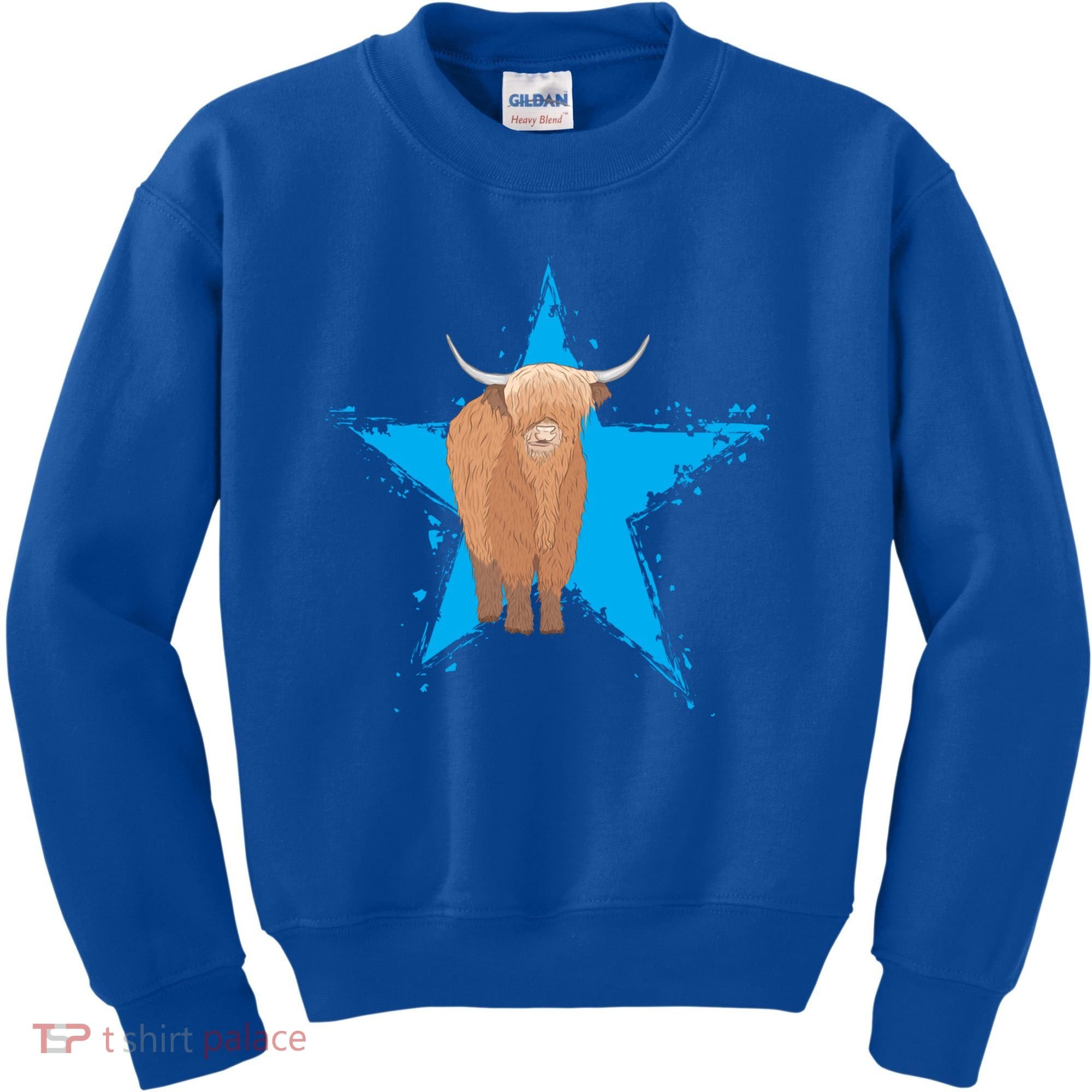 Scottish Highland Cow Star Cow Love Scottish Highland Cows Gift Kids Sweatshirt