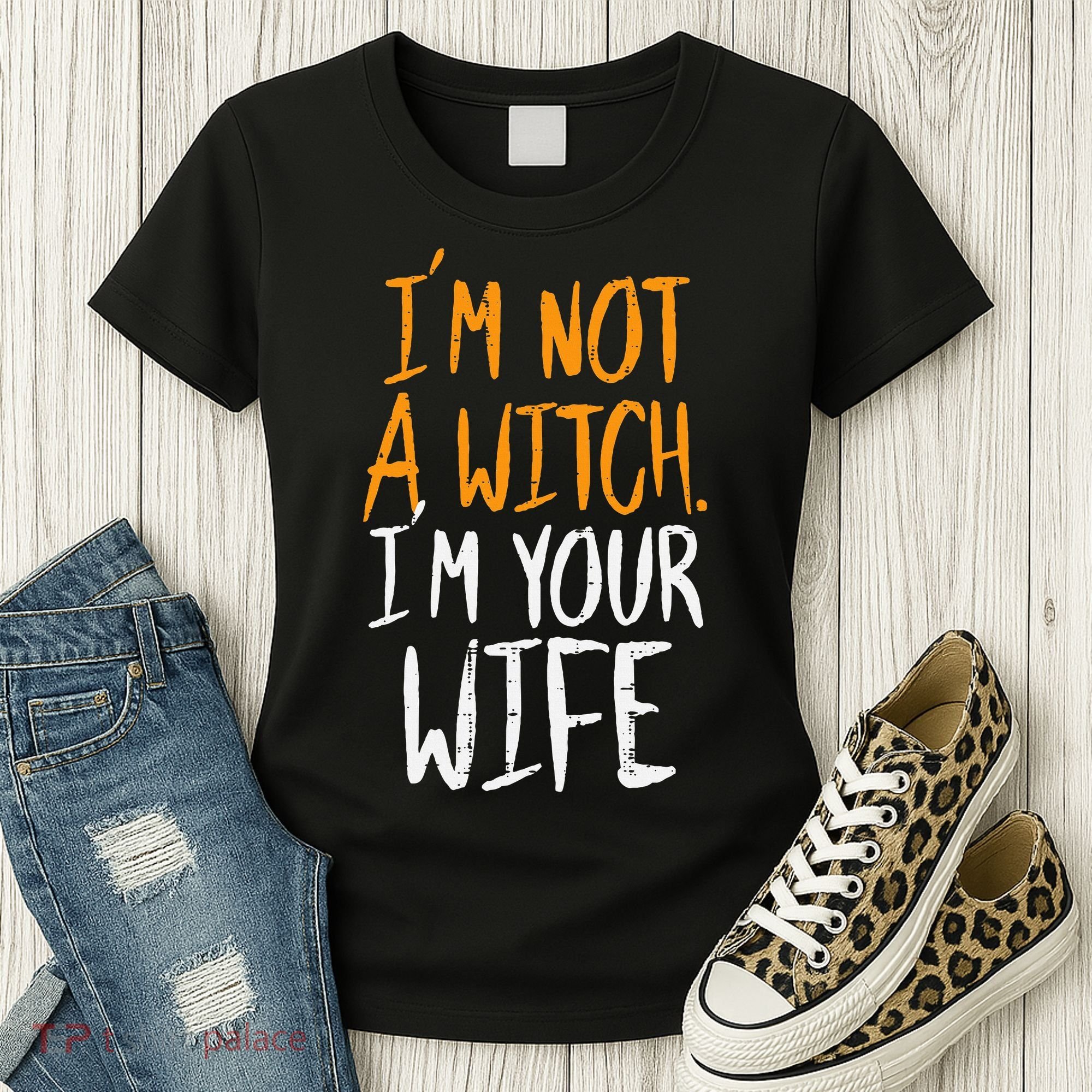 Spooky Halloween Couple Costume Witchy Love Women's T-Shirt