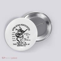 Snake Handling Church Appalachia Pentecostal Button thumb 0