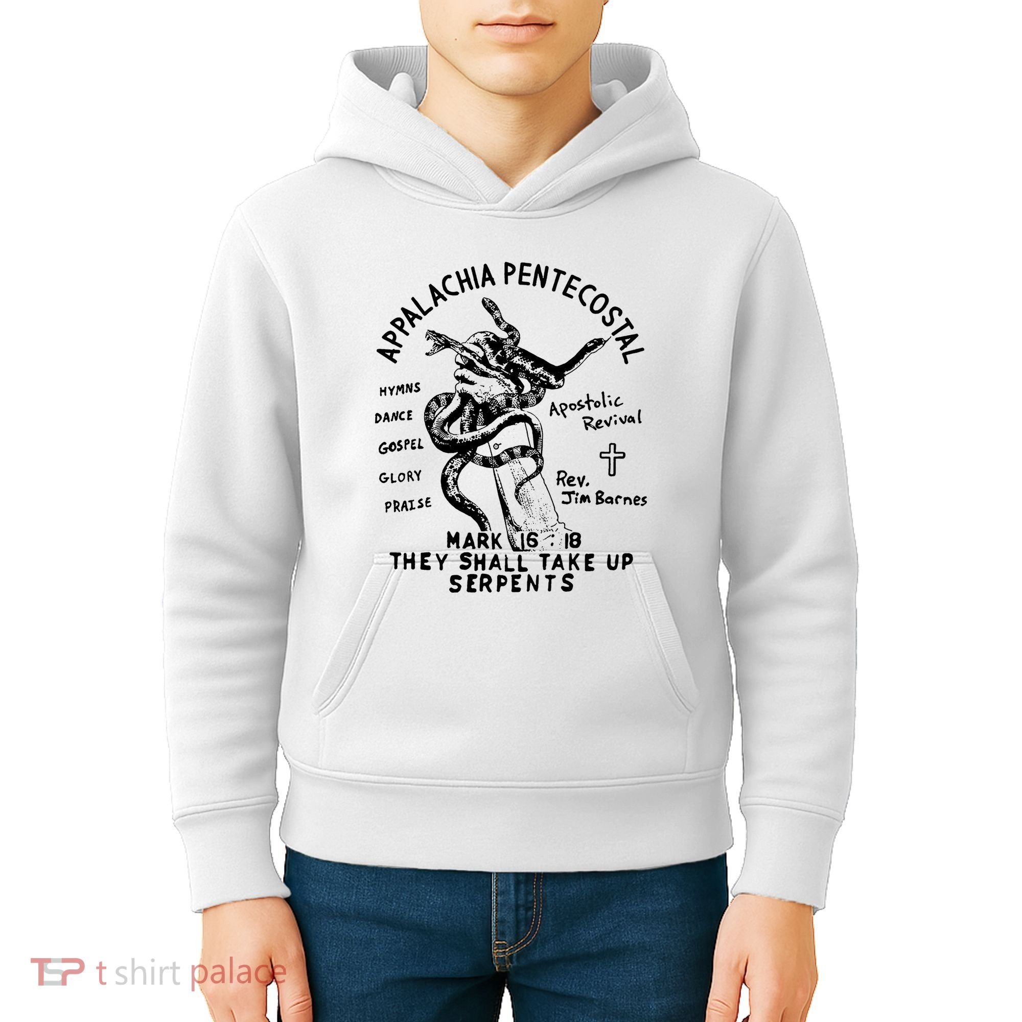 Snake Handling Church Appalachia Pentecostal Kids Hoodie