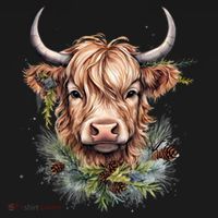 Scottish Highland Cow Cattle Hairy Cow Christmas Funny Gift Doggie Tank thumb 4