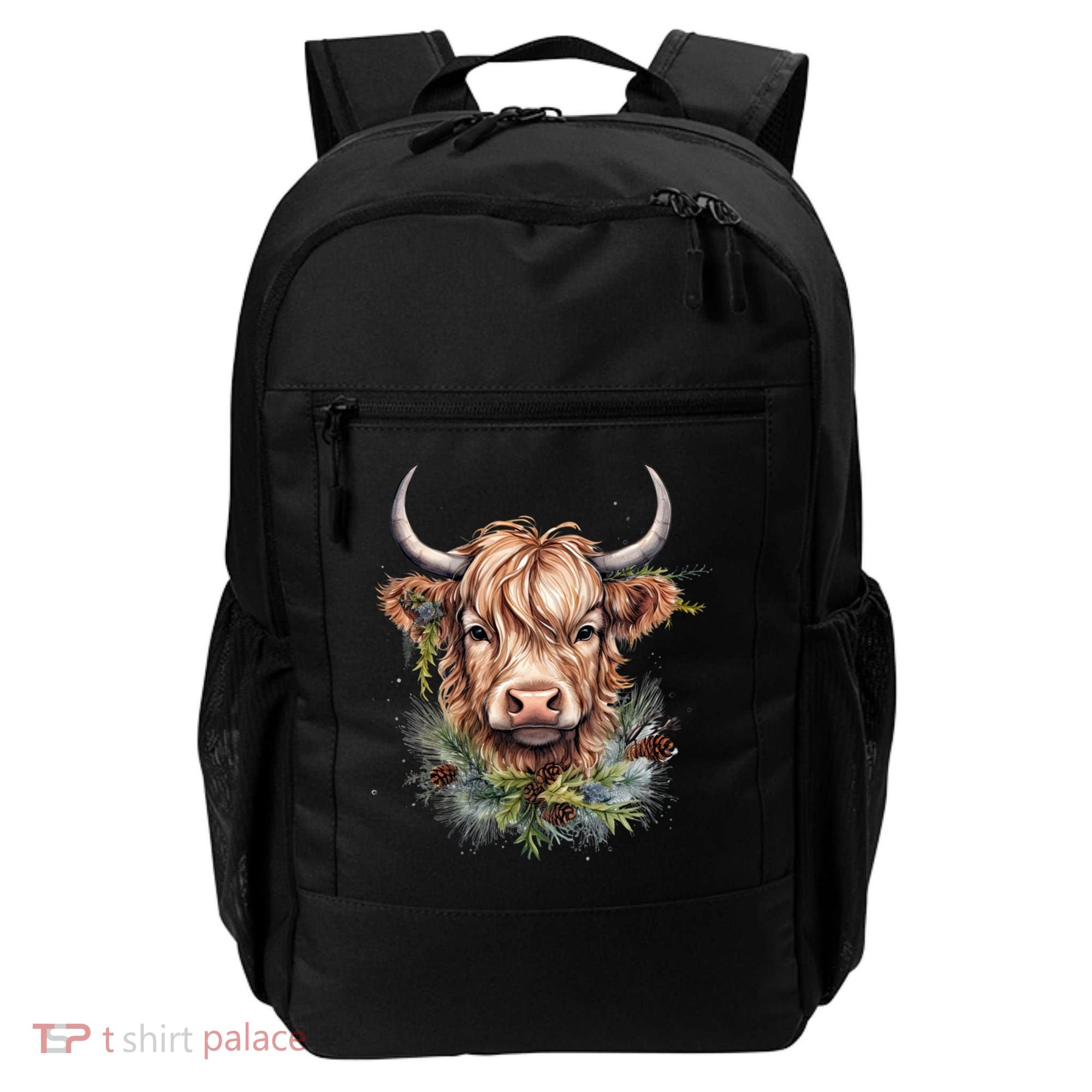 Scottish Highland Cow Cattle Hairy Cow Christmas Funny Gift Backpack