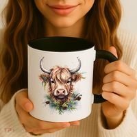 Scottish Highland Cow Cattle Hairy Cow Christmas Funny Gift Coffee Mug thumb 3