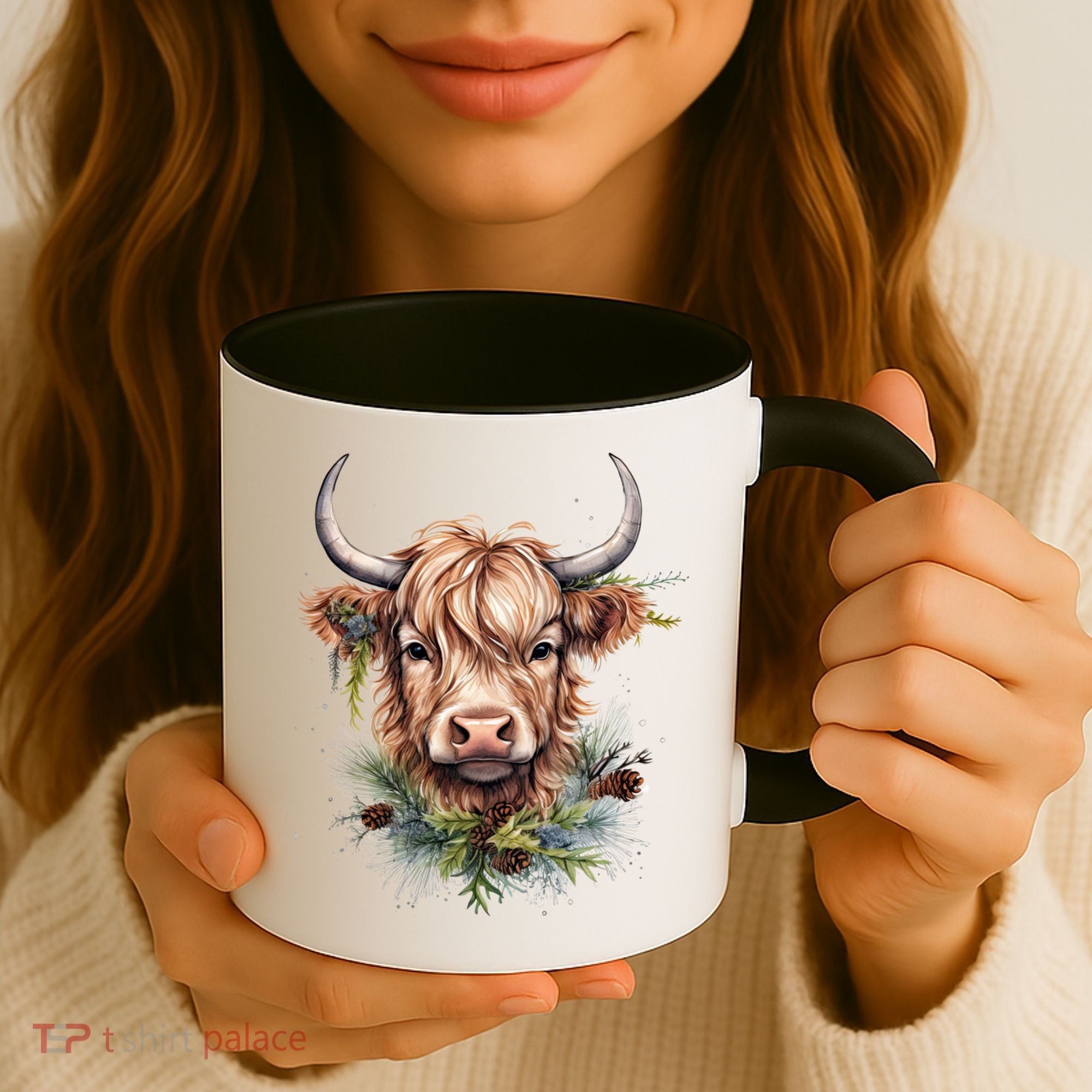 Scottish Highland Cow Cattle Hairy Cow Christmas Funny Gift Coffee Mug