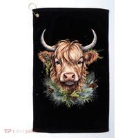 Scottish Highland Cow Cattle Hairy Cow Christmas Funny Gift Golf Towel thumb 0