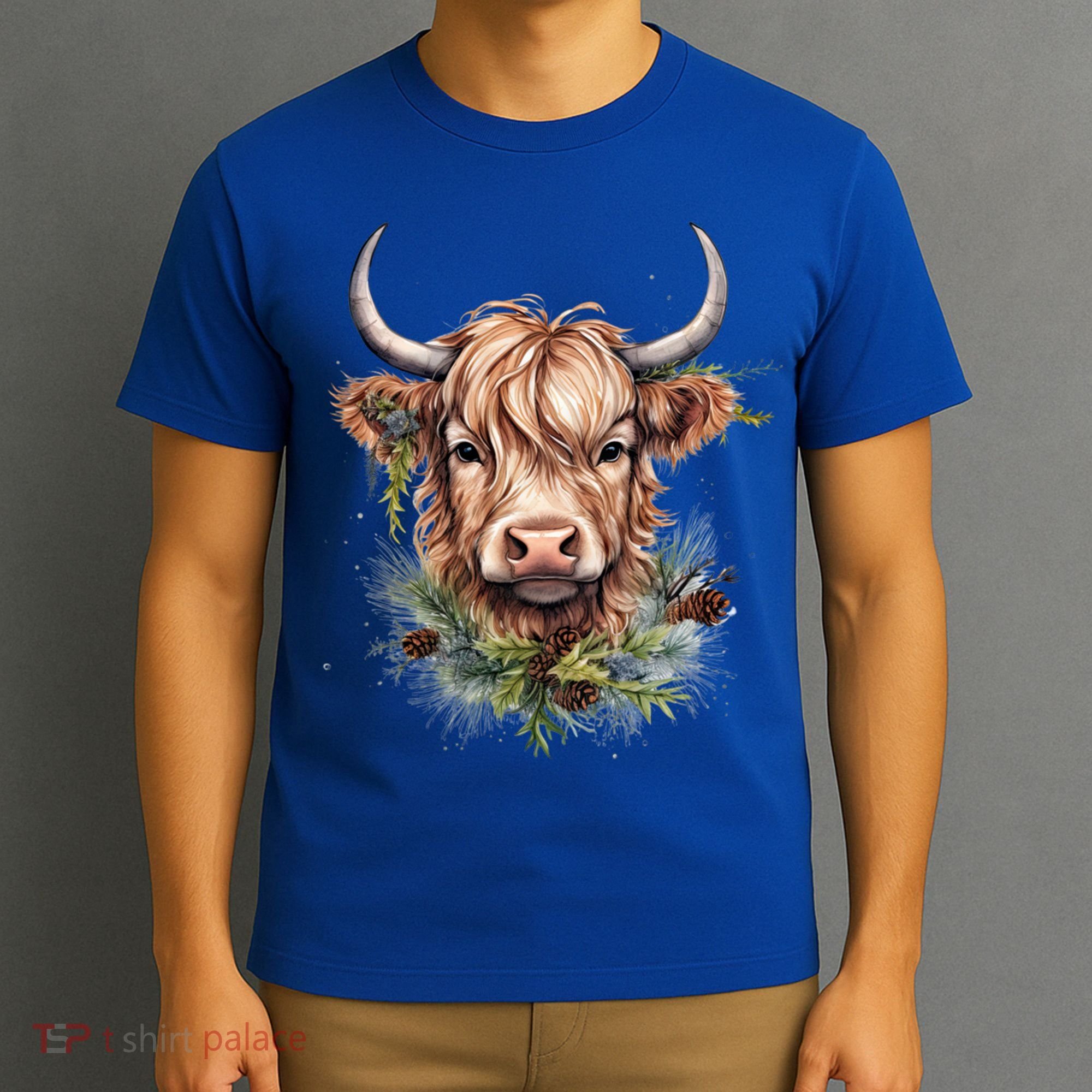 Scottish Highland Cow Cattle Hairy Cow Christmas Funny Gift T-Shirt