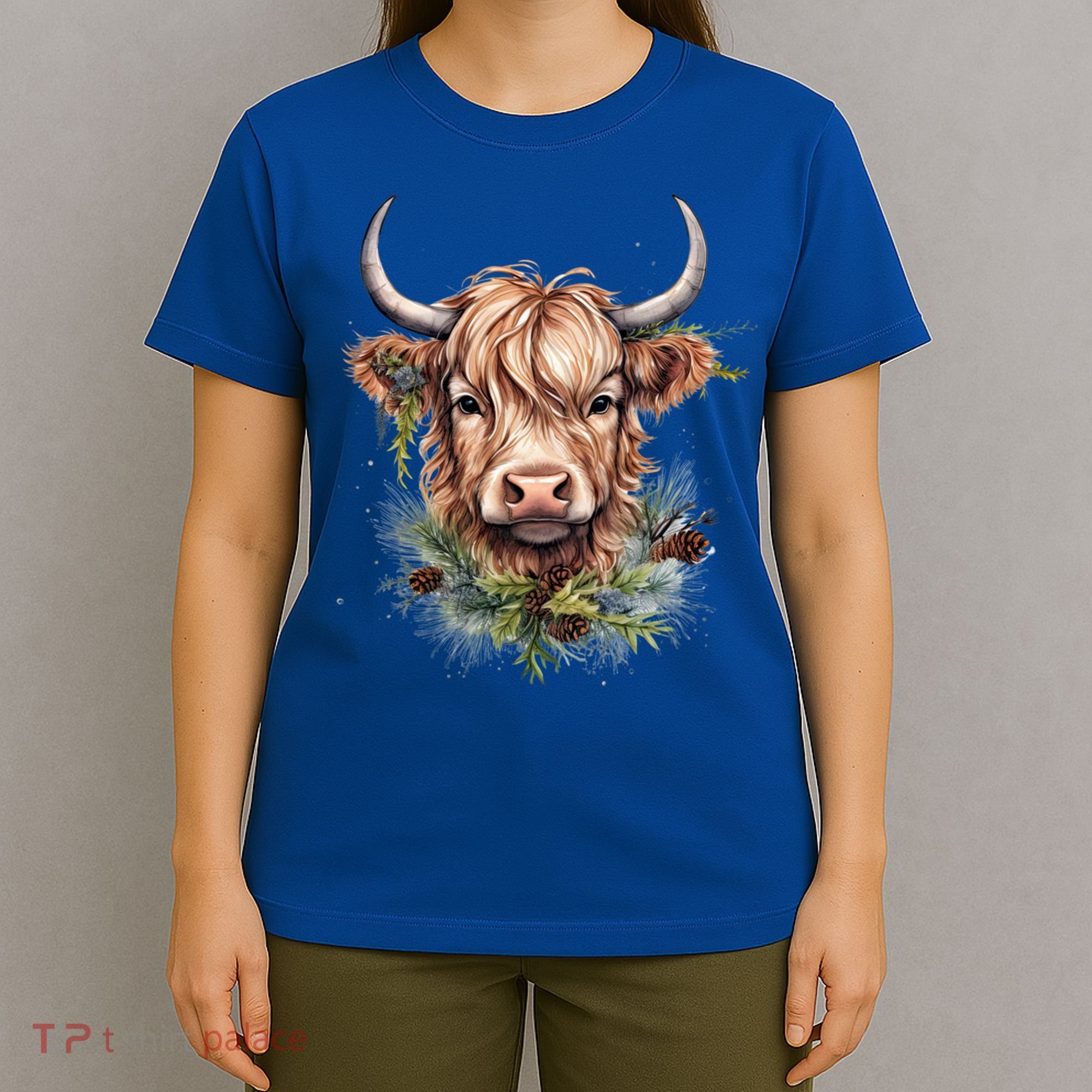Scottish Highland Cow Cattle Hairy Cow Christmas Funny Gift T-Shirt