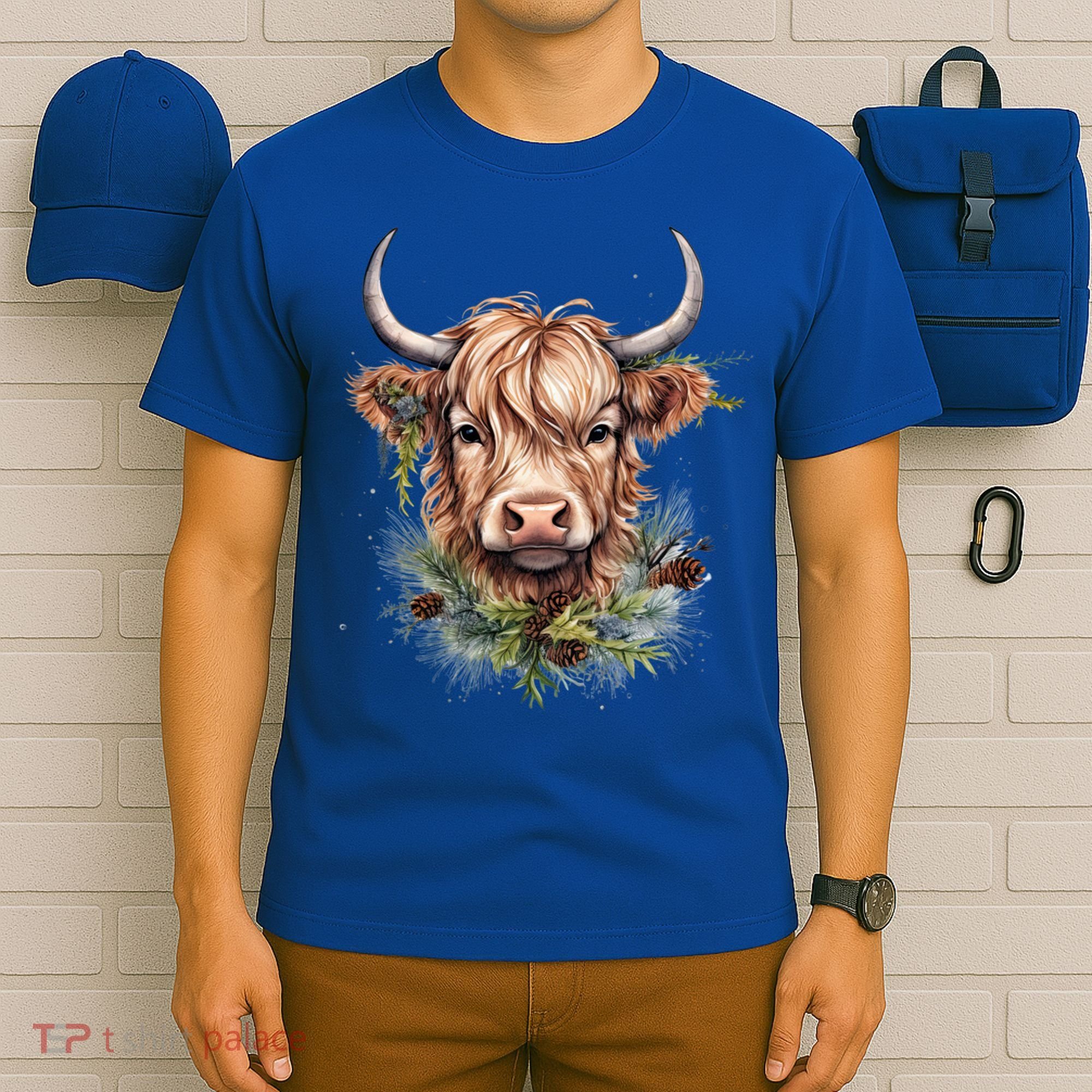 Scottish Highland Cow Cattle Hairy Cow Christmas Funny Gift T-Shirt