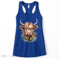 Scottish Highland Cow Cattle Hairy Cow Christmas Funny Gift Women's Tank Top thumb 0