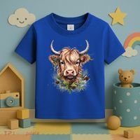 Scottish Highland Cow Cattle Hairy Cow Christmas Funny Gift Toddler T-Shirt thumb 3