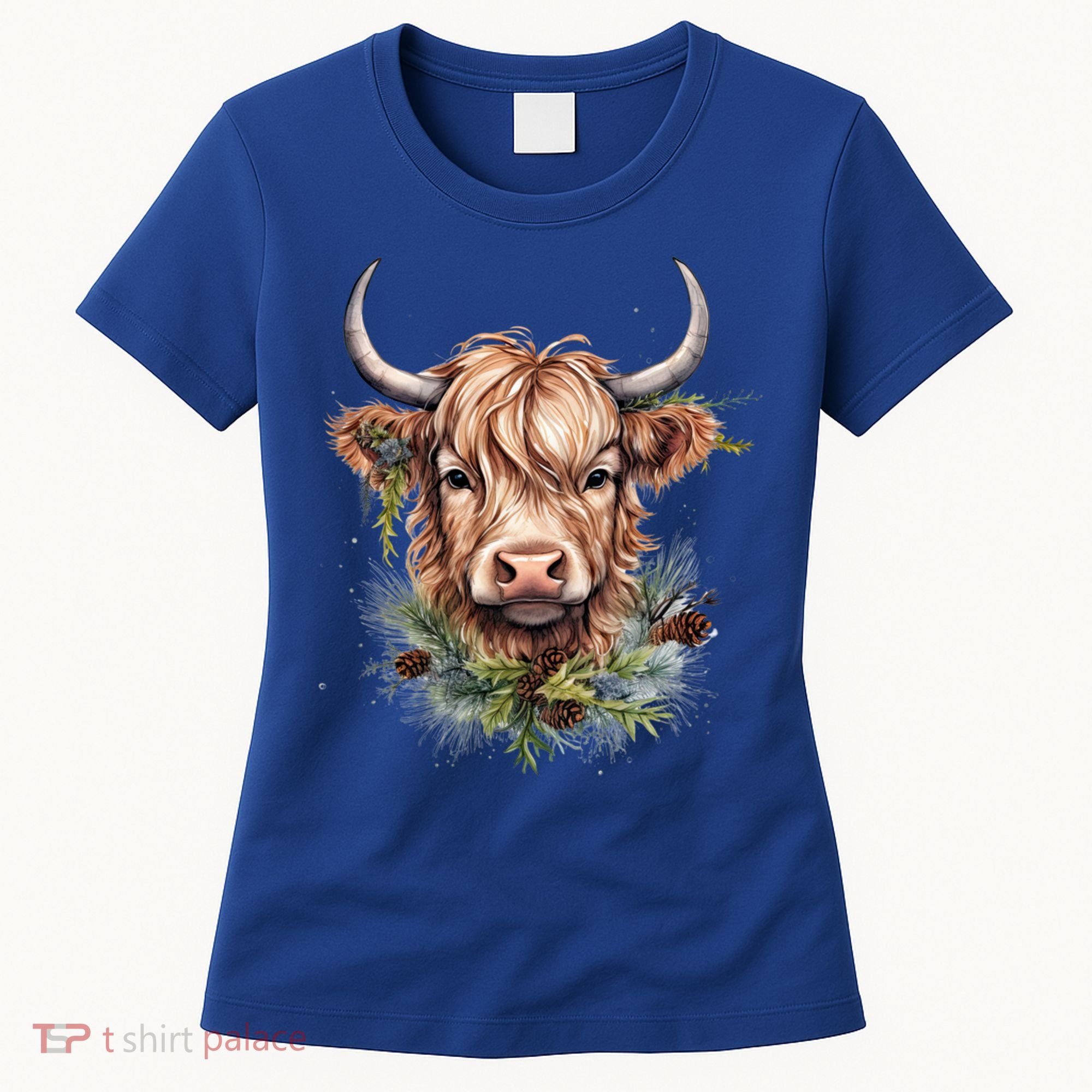 Scottish Highland Cow Cattle Hairy Cow Christmas Funny Gift Women's T-Shirt
